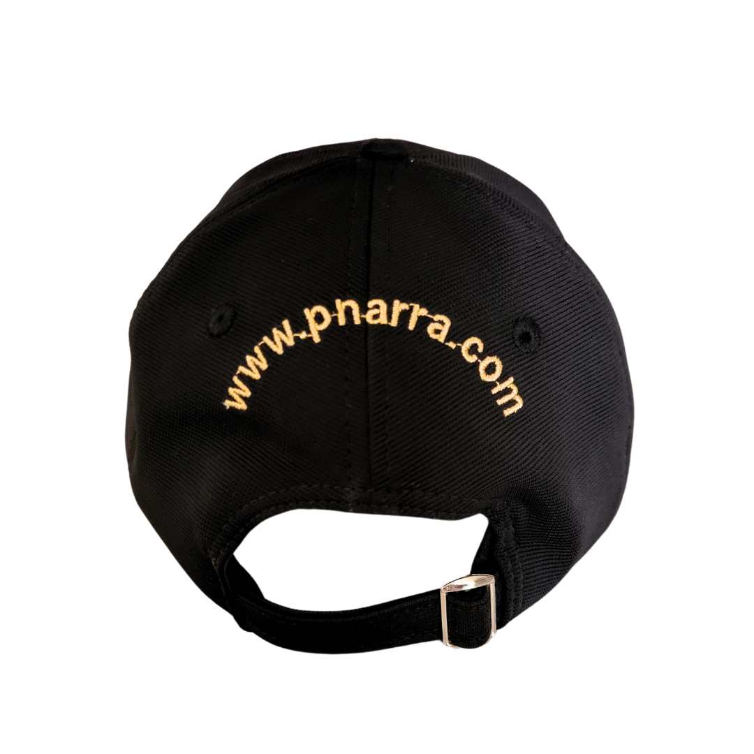 PNARRA Black Cap – Comfortable and adjustable fit for sports and casual wear.