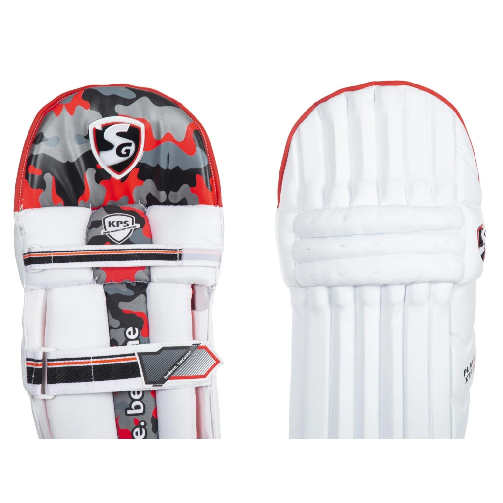 Premium PVC Facing Batting Pad: A cricket batting pad featuring premium PVC facing for enhanced durability and resistance to wear and tear, ensuring long-lasting use.