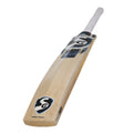 Finest English Willow Cricket Bat - Premium Material: A close-up of the bat showing the finest English willow, hard pressed and traditionally shaped for superb stroke play and durability.