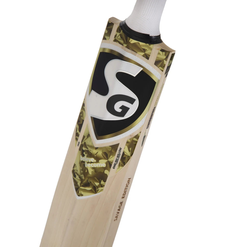 Finest English Willow Cricket Bat: Made from high-quality English willow, hard pressed and traditionally shaped for excellent stroke play and durability.